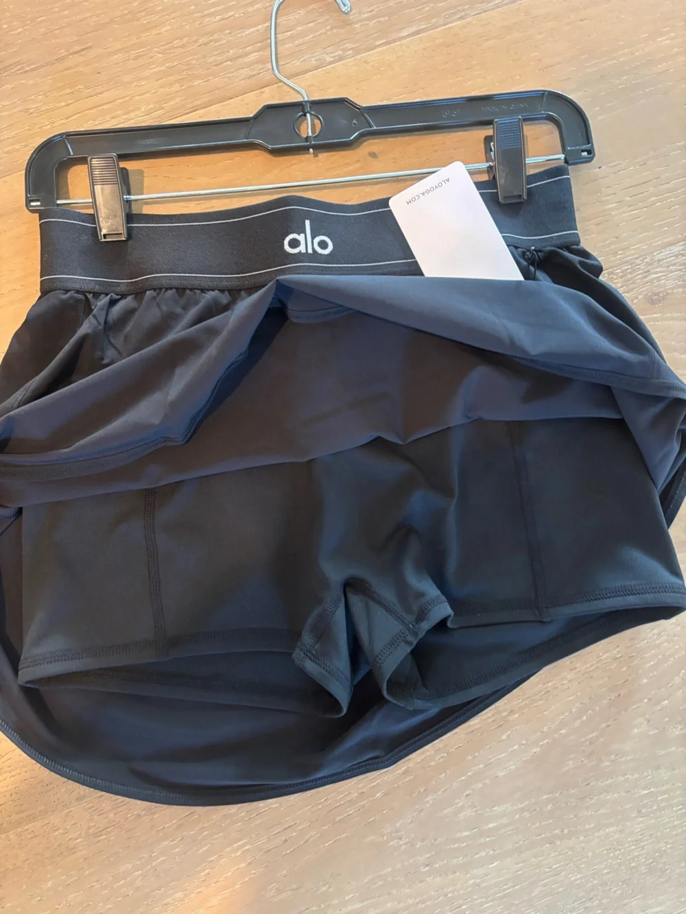 ALO Yoga Match Point Tennis Skirt Skort with Shorts Black Medium NWT NEW